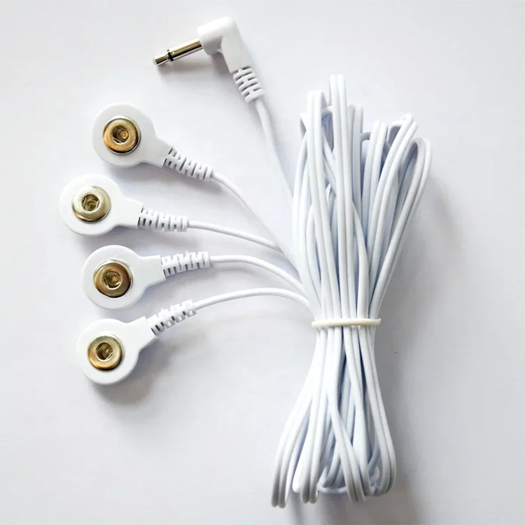 Wholesale Medical ECG EEG EKG tens electrodes Lead Wire Cable 2.5 mm to 4 Snap Electrode Lead Wire for ECG EEG Machine