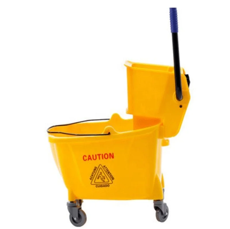 dismountable cylinder hotel cleaning house keeping hand pull small single mop wringer trolley