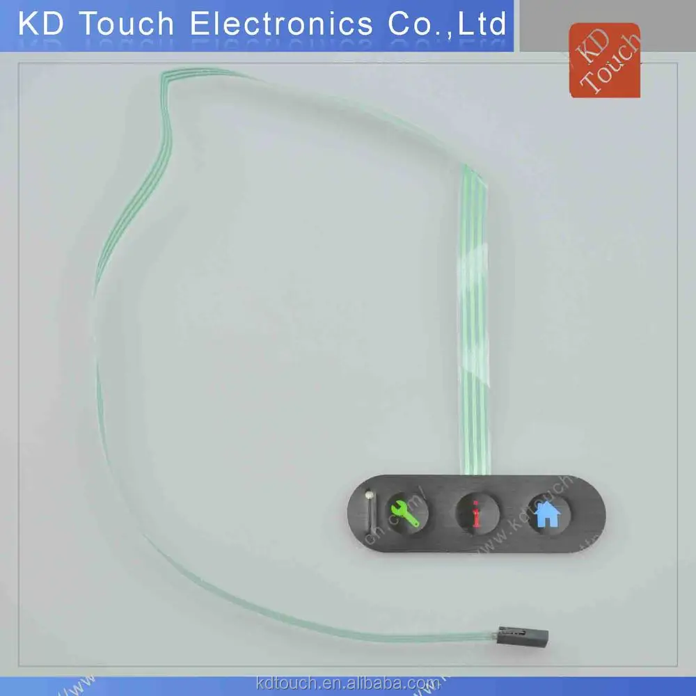 Промышленный кнопочный мембранный переключатель с 3M клеем и никоматическим соединителем