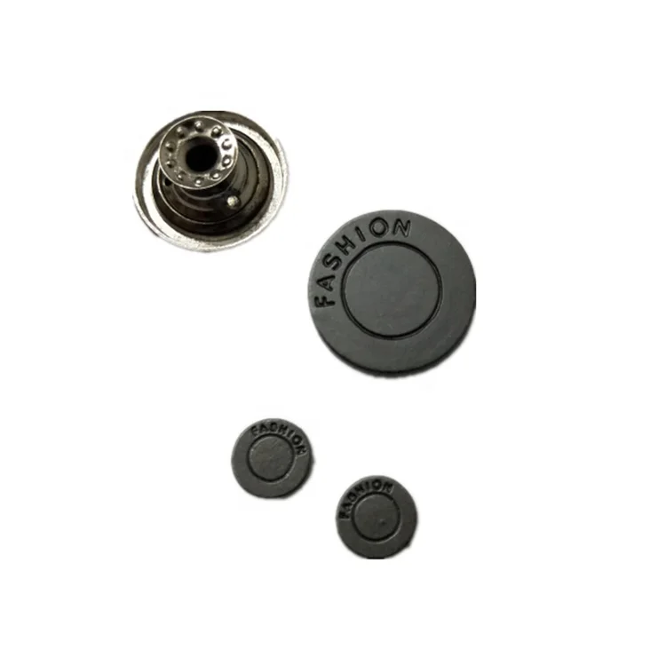 Matte black metal button snap button jeans rivet Decorative aluminum nail fastener for Autumn and winter coat