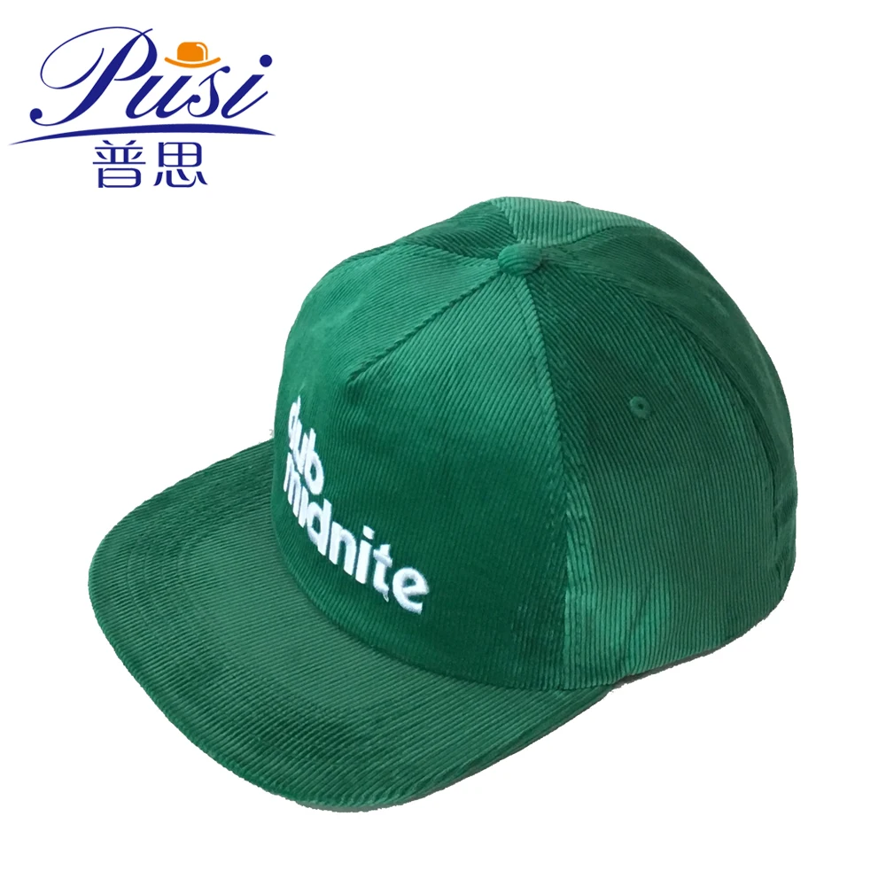 Fashion design 5 panel corduroy snapback hat with embroidery your brand form hat factories in china corduroy hat caps