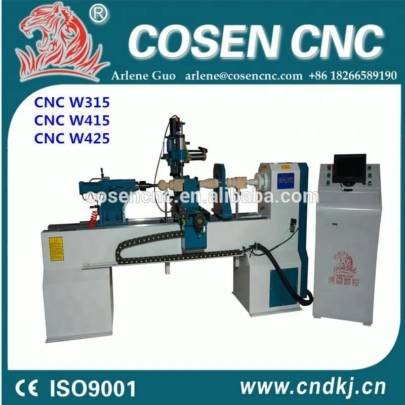 Cad cam wood lathe machine with COSEN CNC own patented control system