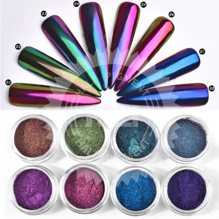chrome chameleon pigment color moving powder coloring flip mica pigment