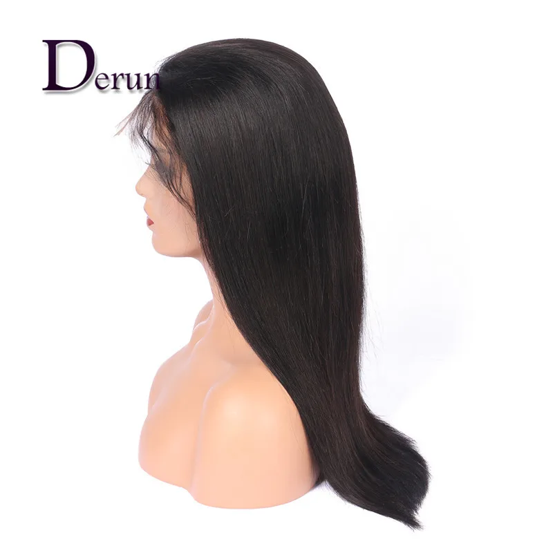 Factory Wholesale peruvian malaysian indian brazilian remy human hair full lace wig with baby hair