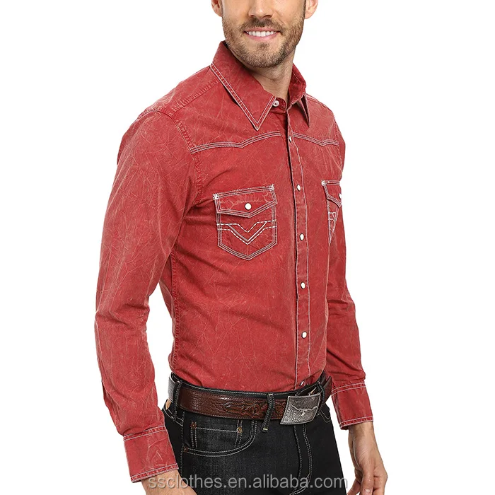 Best selling custom european style cowboy shirts for men