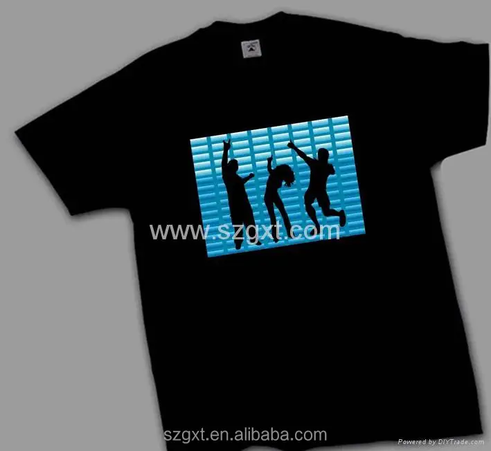 el animated flashing t-shirt /EL cool sound-activated flashing t-shirt