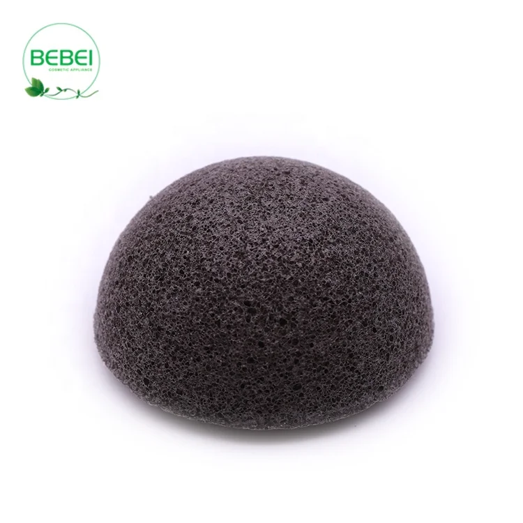 
Factory manufacture bamboo charcoal freeze drying half-ball Konjac Facial sponge with contains rich of KGM 