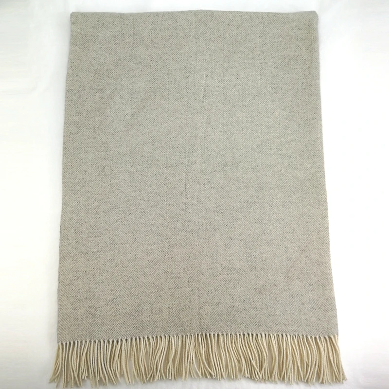 Одеяло из 100% мериносовой шерсти с узором в елочку большого размера оптовая продажа одеял