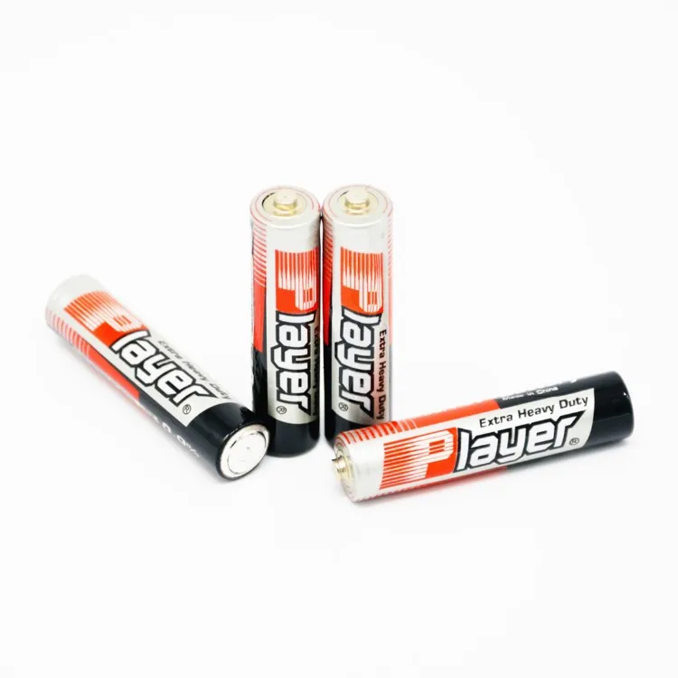 Zinc Carbon AAA R03 UM-4 Dry Batteries for Clock 4 Pcs/Insert Card R Player