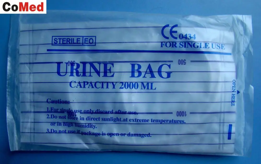 Sterile plastic urine bag 2000ml for single use