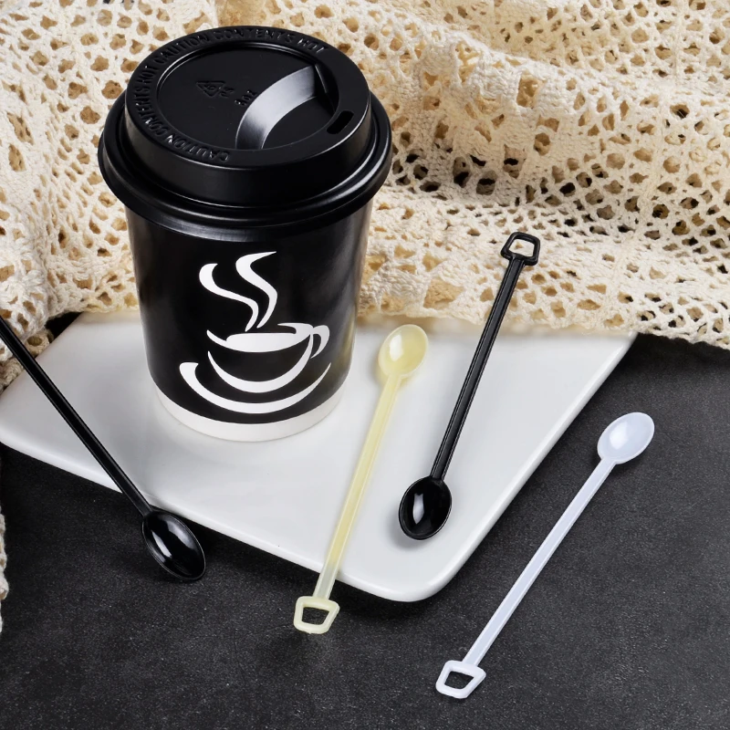 Plastic Spoon,Disposable coffee stirring spoon Plastic Flatware set