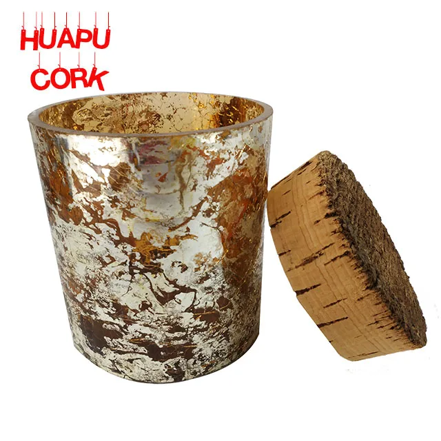 cork bark cork lid for candle cup glass