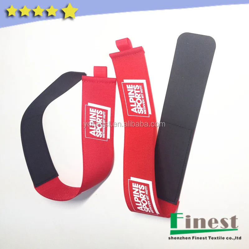 Factory Custom logo Alpine Rubber ski Strap with pull tab