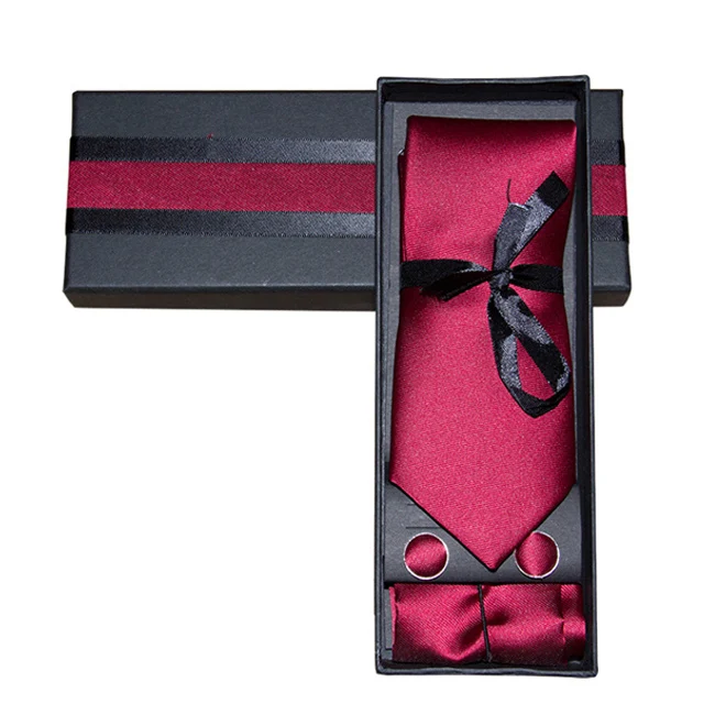 New Handmade Silk Tie and Pocket Square Set Coated Paper with Gold Foil Custom Design Recyclable Lid and Base