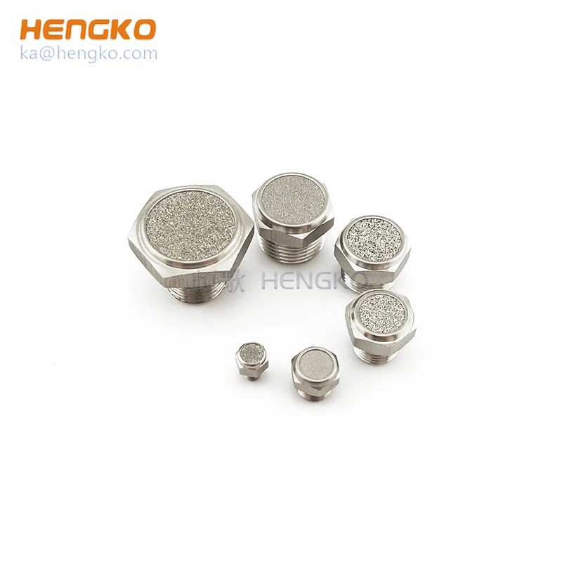 stainless steel bronze brass sintered porous metal pneumatic breather vent filter air muffler silencer