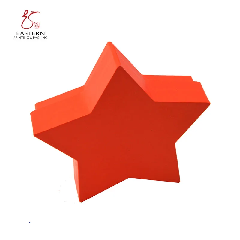 Индивидуальная печать логотипа картонная бумажная упаковочная крышка в форме звезды подарочная коробка