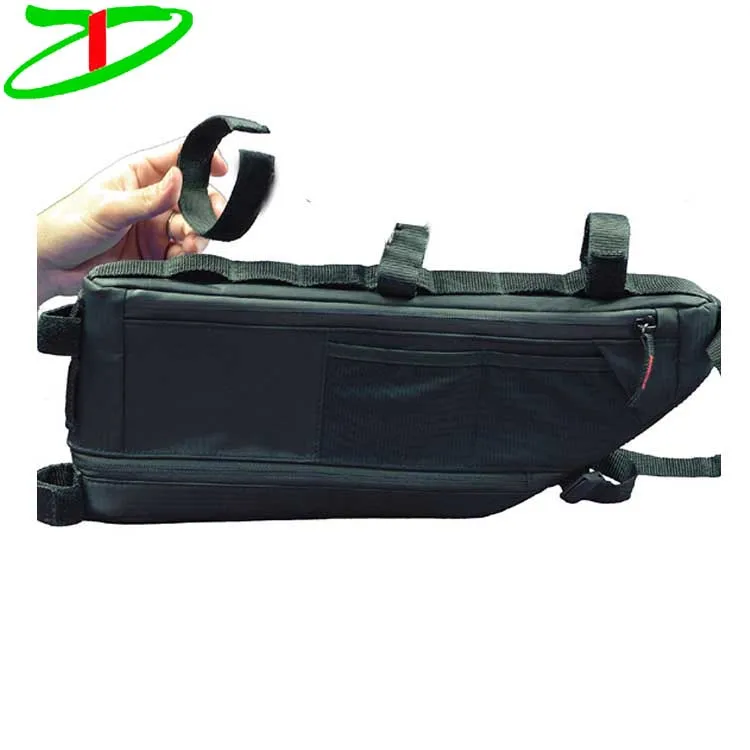 black large cycling frame bags, waterproof bike bag frame trunk with water bladder hydration port