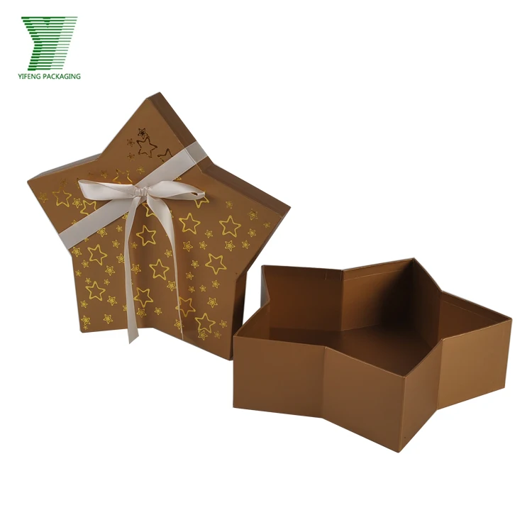 Золотая бумажная напечатанная на заказ декоративная Рождественская коробка в форме