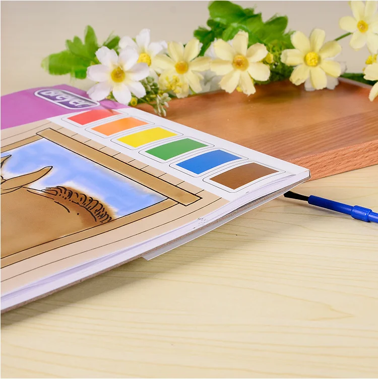 DIY альбом для рисования акварелью с 6 пигментными цветами