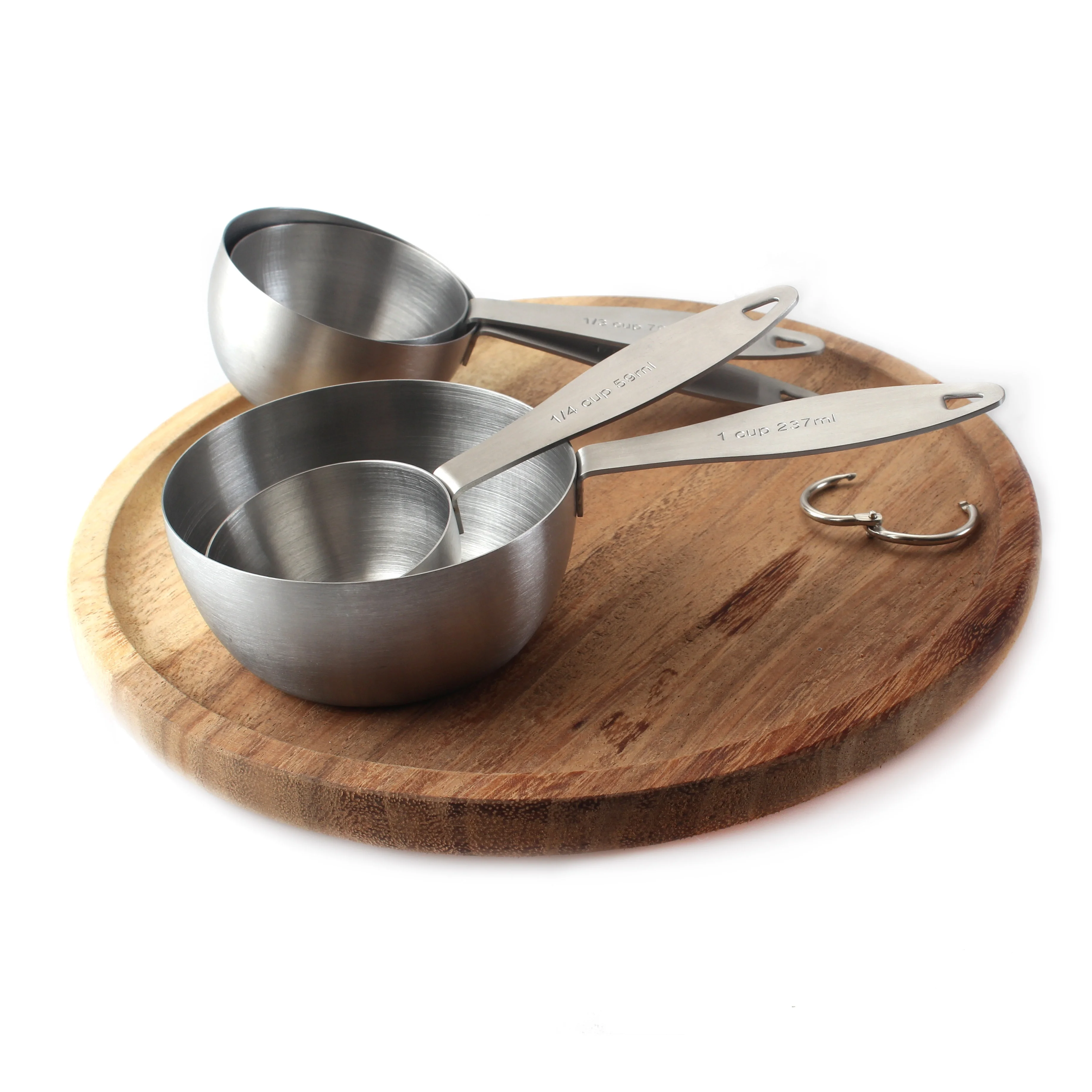 Hot Sale 8 piece Stainless Steel Measuring Cups Spoons with Pan Shaped Design