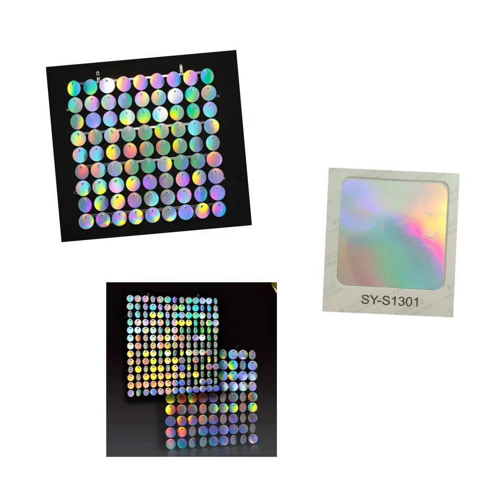 Reversible Sequin Pet Glitter Holographic Film Shimmer Sequin Wall Panel