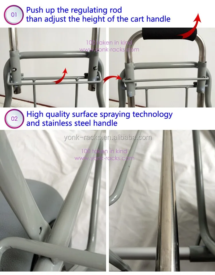 Folding kayak canoe beach cart fishing cargo trolley with two balloon wheels