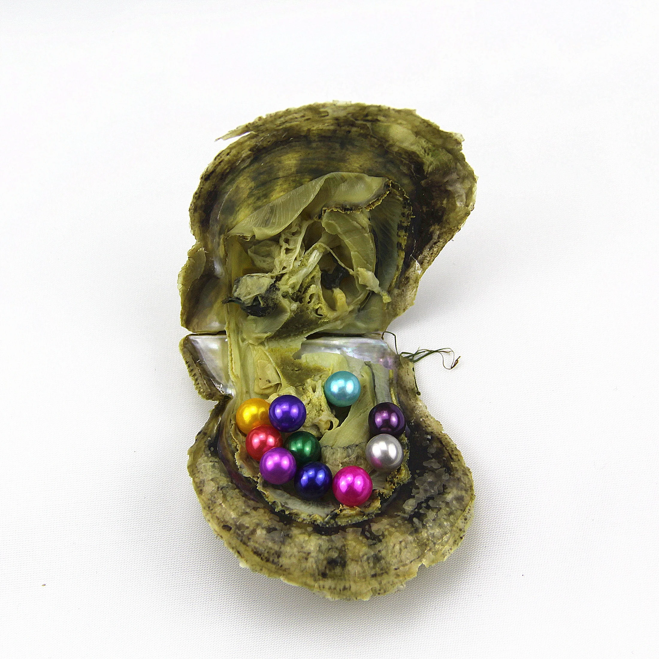 
AAA+ grade 6-7mm Natural Freshwater Pearl Mixed 34 Colors 10 pearls in 1 Akoya pearl oyster, Vacuum packing 