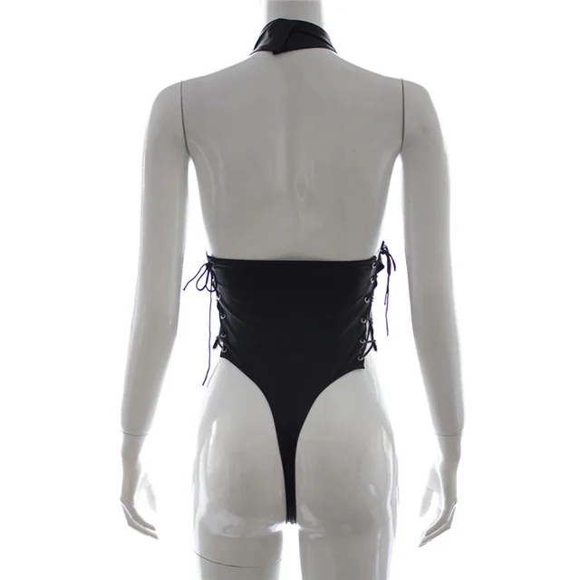 Female leather With Nail Bondage Clothes Slave Neck Lingerie Restraints Clothing For Fetish Wear Toy