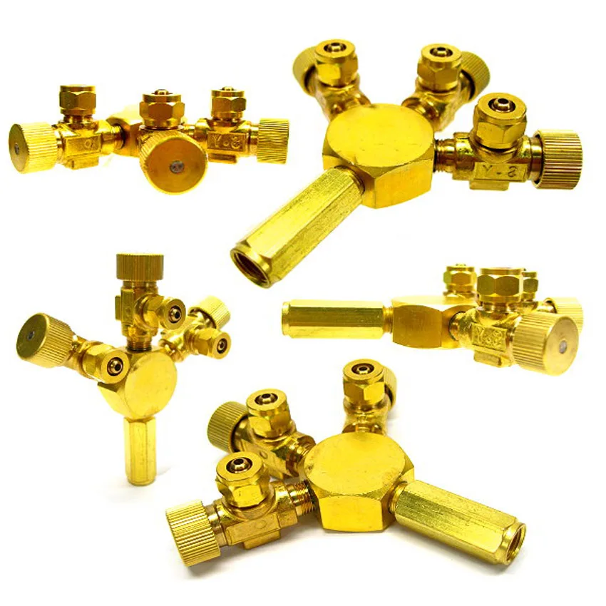 
Brass 3 way CO2 Flow Controller Valve Triangle Regulator Valve Splitter Solenoid Valve 