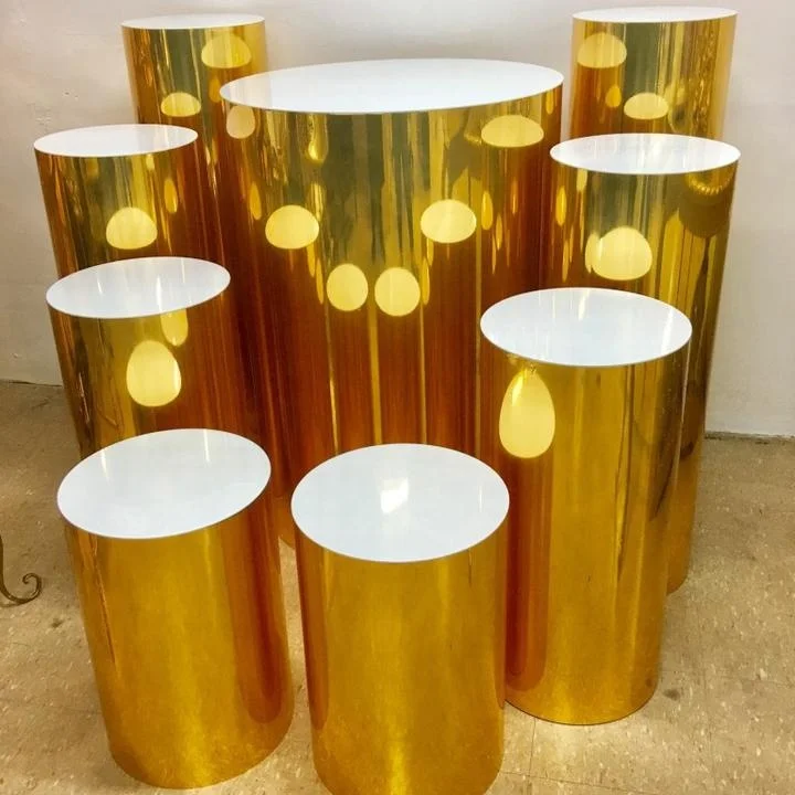 Iangel factory wholesale gold acrylic pedestal  wedding