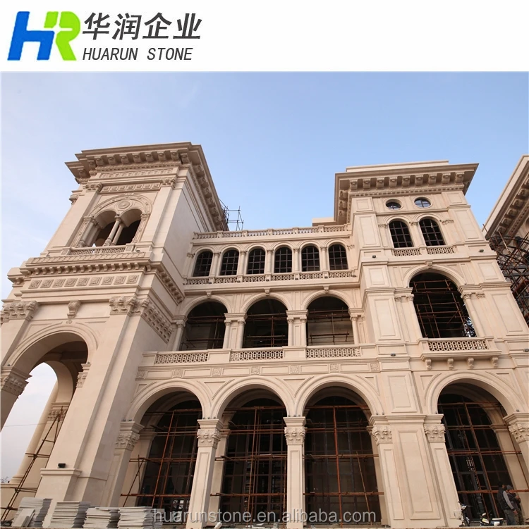 
Modern House Moca Cream Limestone Exterior Wall Cladding 