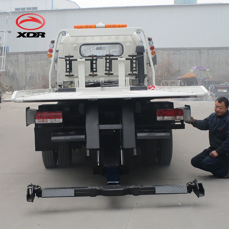 1 pull 2 cars Tow wrecker truck 4X2 truck mounted Recovery Vehicle with Siren
