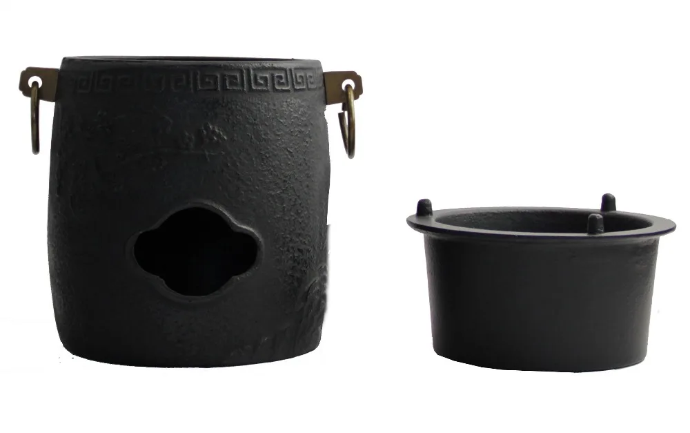 Cast iron teapot stove with handles