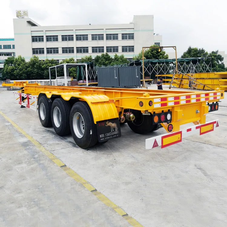 45 Ft Gooseneck Skeletal Container Semi Trailer For Southeast Asia