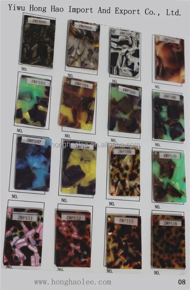 cellulose acetate sheet for fashion eyeglass sunglass frame jewelry art work material many colours available