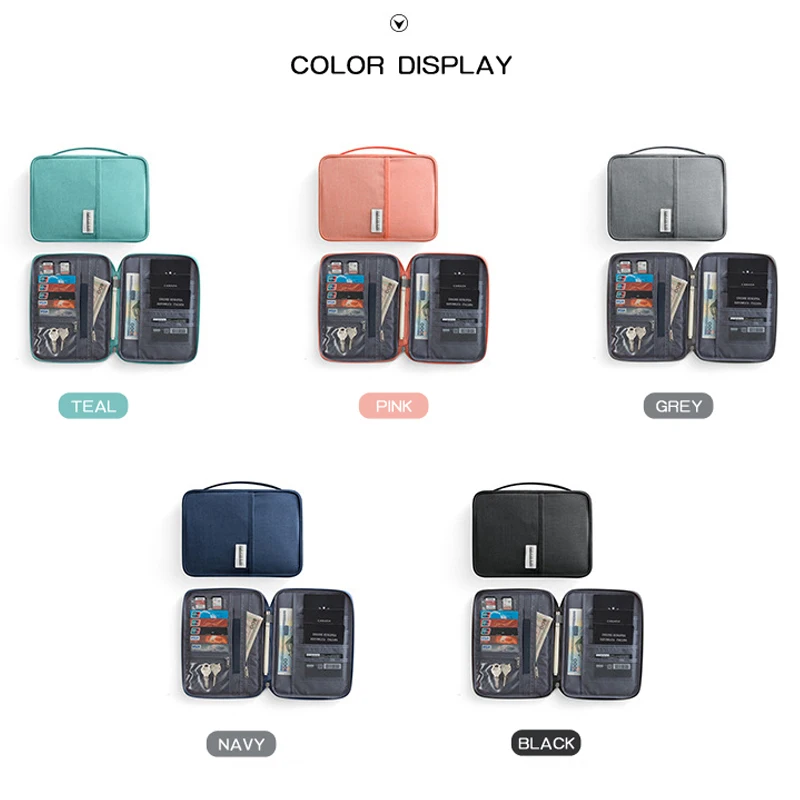 Customized Canvas Travel Smart RFID Passport Credit Card Holder Wallet