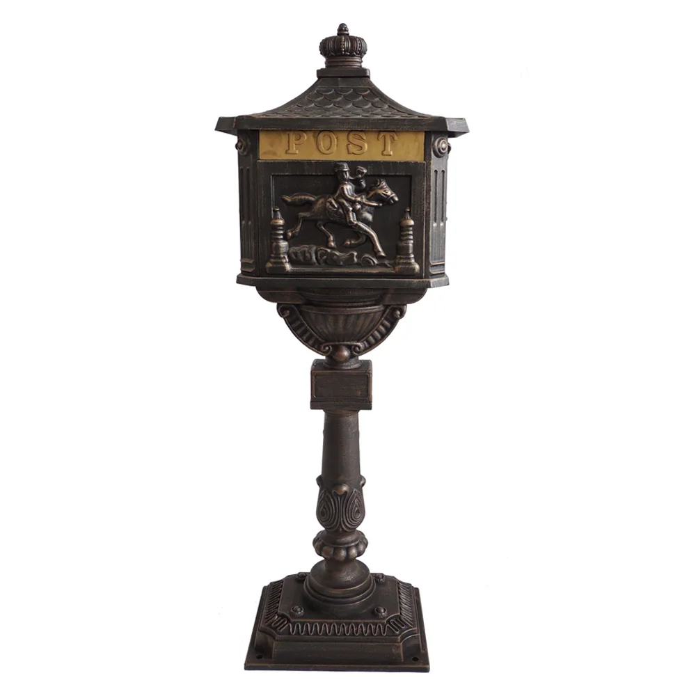 Brown Colour Cast Aluminum Mailbox CF-M-05 From Chengfeng