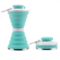 Private Label Foldable Product Motivational Reusable Water Bottles BPA Free Silicone Water Container