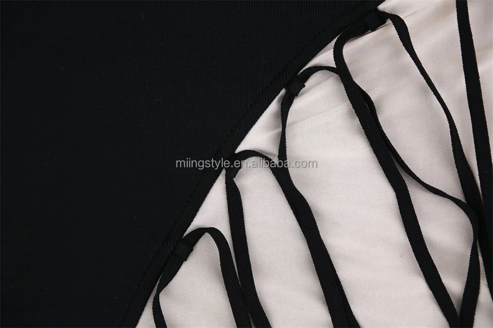 women midi length bandage dress spaghetti strap dresses wholesale Cutting splicing fashionable daily outdoor party clothing