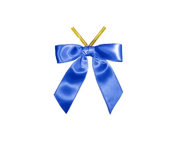 Factory Direct Sale Christmas Decoration Ribbon Bow Satin Ribbon Premade Bows Black Ribbon Bow