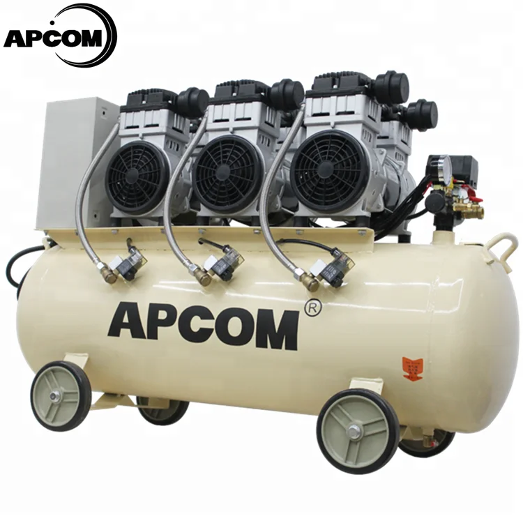  Воздушный компрессор APCOM EX1100 * 3-120 3 кВт бесшумный безмасляный воздушный с воздушным баком 120 л 230 200 100