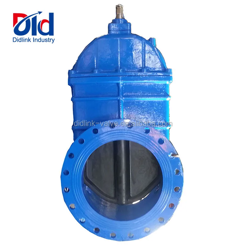 Cast Iron DIN PN16 Resilient Seated Manual Operated Through Water Oil With Handwheel Gate Valve