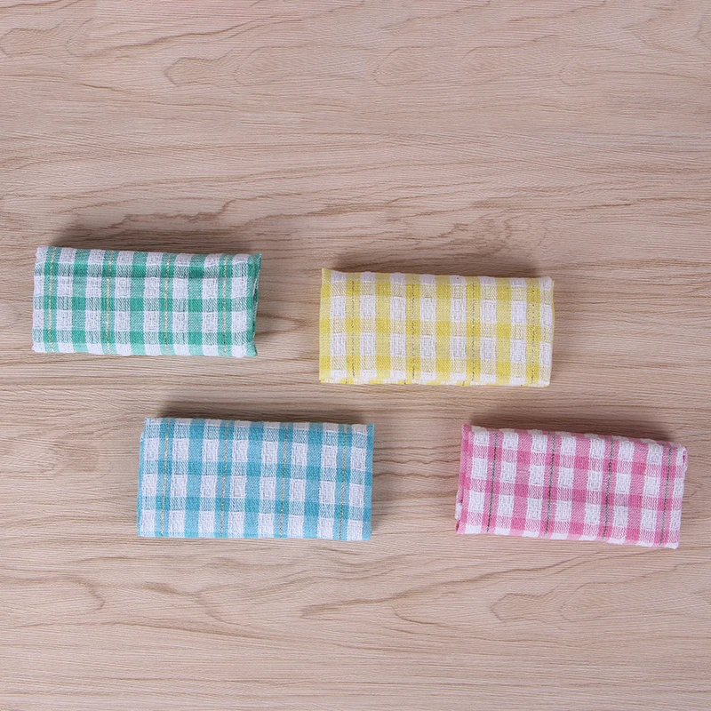 Doctorhome hot polyester cotton yarn-dyed waffle weave kitchen dish towel