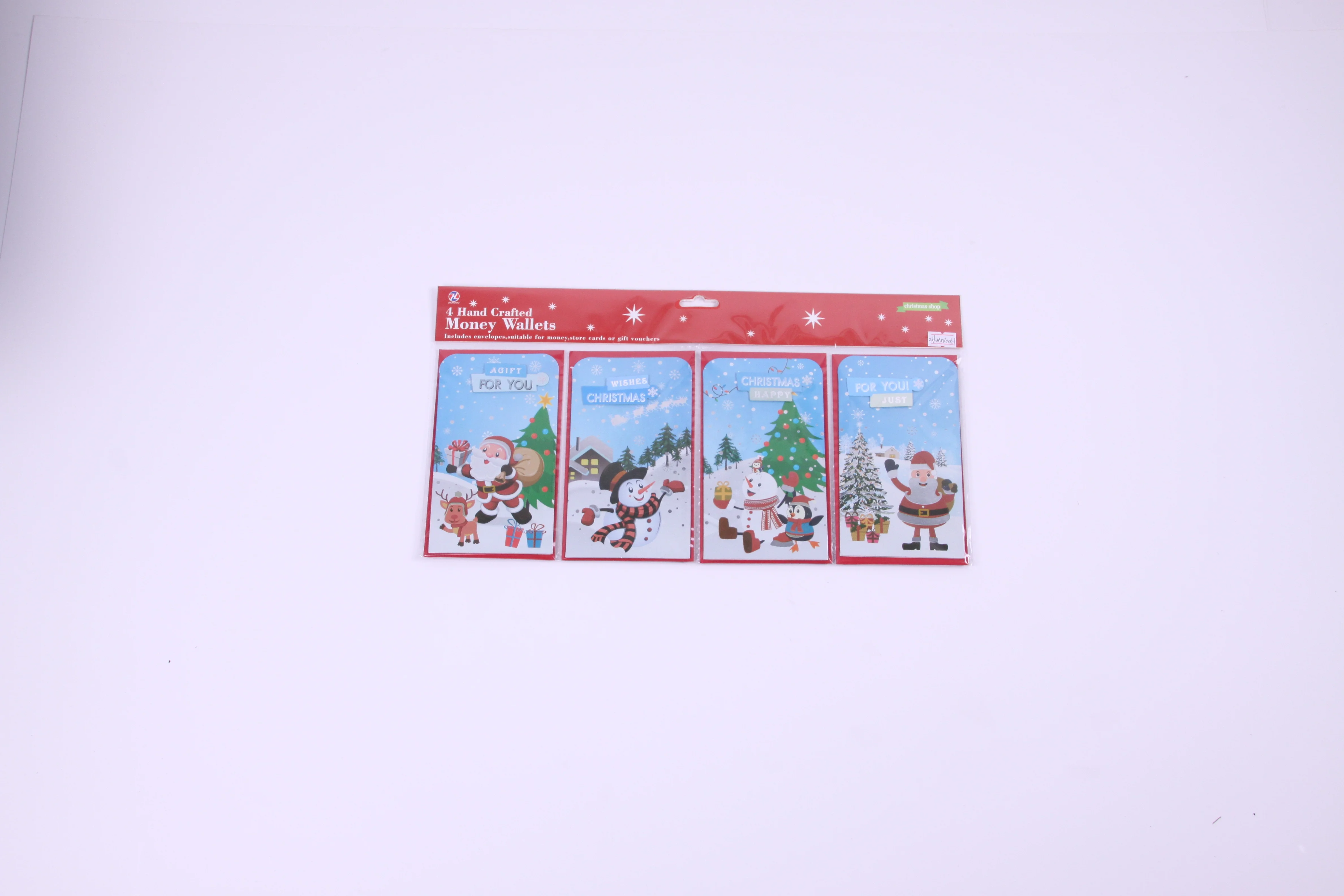 Wholesale happy  new year Santa Claus snowman Christmas card greeting cards pack money card
