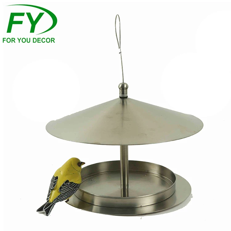 
New design Eco-friendly stainless steel metal bird feeder ware pole station 