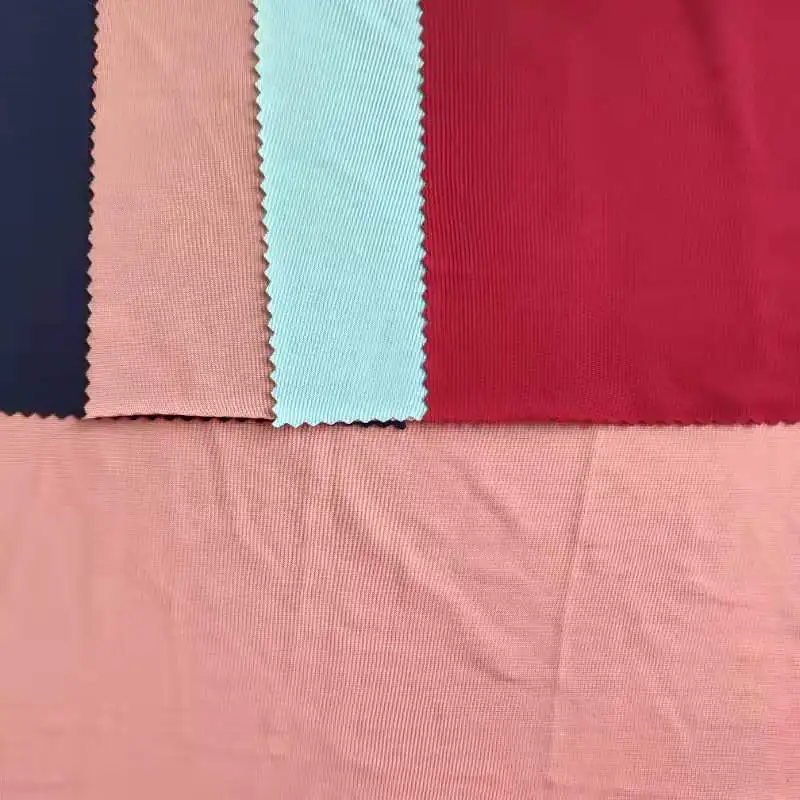 
Shaoxing keqiao textile supplier 93% polyester 7%spandex FDY pain dye fabric for garment 