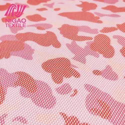 Ткань с напечатанным рисунком на заказ, четырехсторонняя эластичная ткань из полиэстера и спандекса, сетчатая ткань для бикини, женская одежда