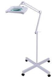 9002LED white 3 diopter Intbright Rectangular LED Magnifier Lamp with 4 foot wheels