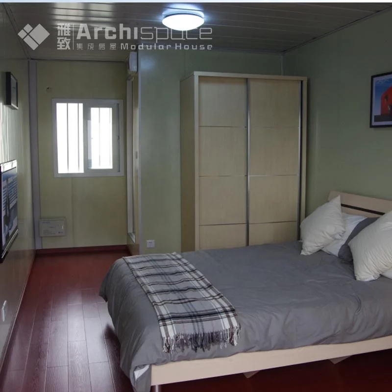 
apartment building with prefab house 