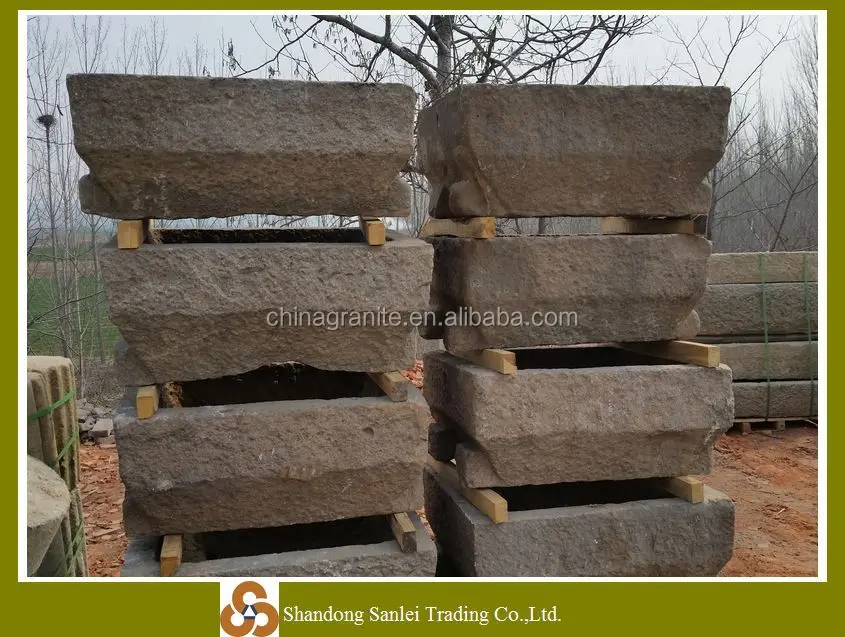 Hot Sale Modern Natural Limestone Water Troughs Used Old Stone for Outdoor Garden & Park Applications